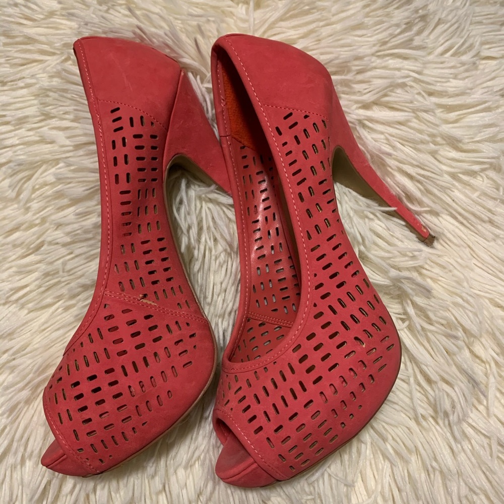 Apartment 9 Hayden coral peep toe heels